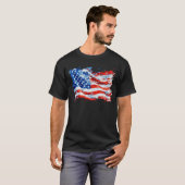 Amerikaanse vlag USA Waterverf 4 juli T-shirt (Voorkant volledig)