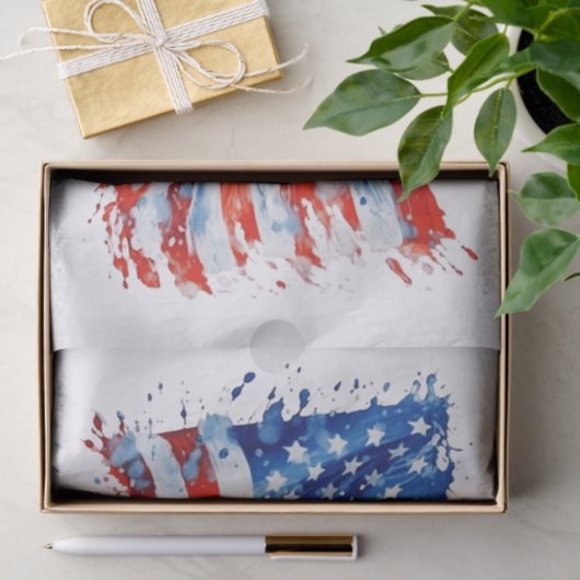 Amerikaanse vlag USA Waterverf 4 juli Tissuepapier (Geschenk)