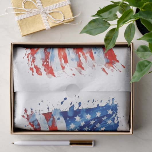 Amerikaanse vlag USA Waterverf 4 juli Tissuepapier (Geschenk)