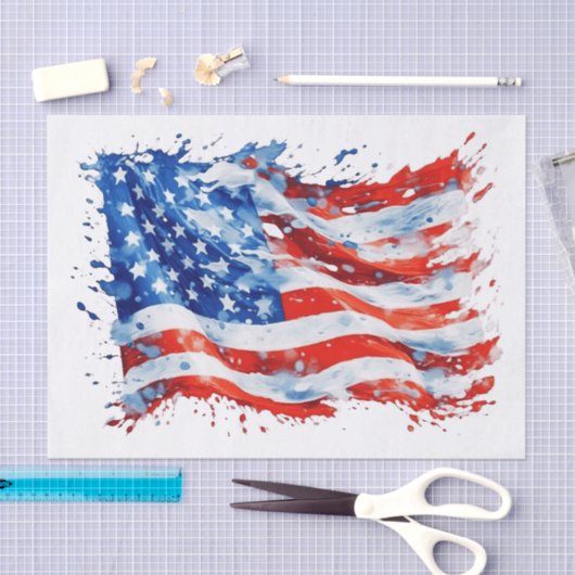 Amerikaanse vlag USA Waterverf 4 juli Tissuepapier (Craft)