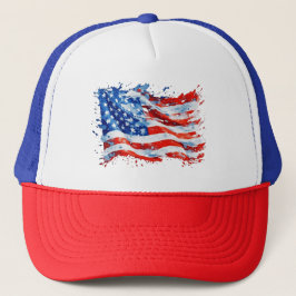 Amerikaanse vlag USA Waterverf 4 juli Trucker Pet