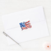 Amerikaanse vlag USA Waterverf 4 juli Vierkante Sticker (Envelop)