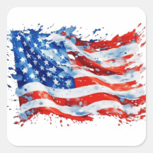 Amerikaanse vlag USA Waterverf 4 juli