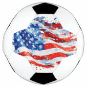 Amerikaanse vlag USA Waterverf 4 juli Voetbal (Voorkant)