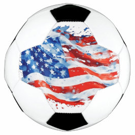 Amerikaanse vlag USA Waterverf 4 juli Voetbal