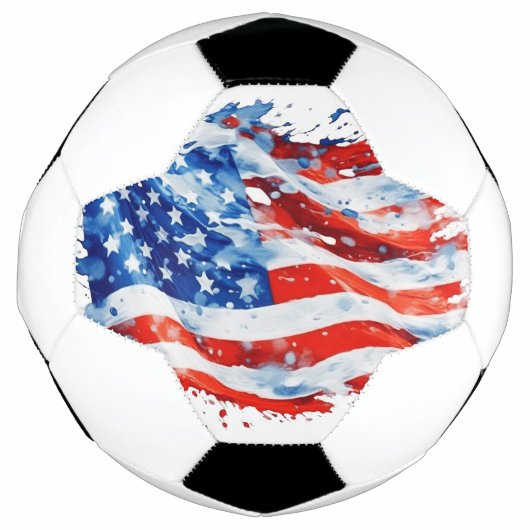 Amerikaanse vlag USA Waterverf 4 juli Voetbal (Voorkant)