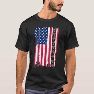 Amerikaanse vlag Uterus Show Middle Finger Feminis T-shirt