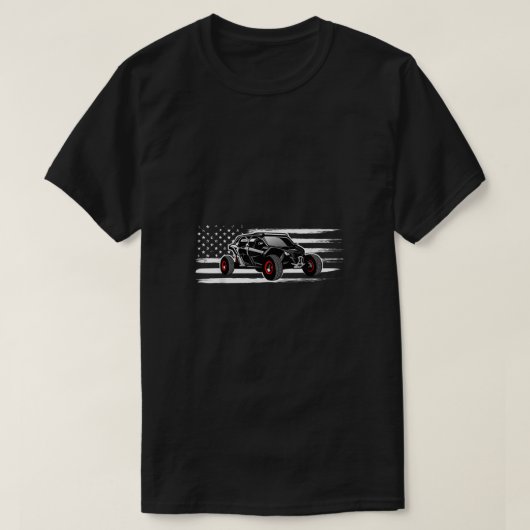 AMERIKAANSE VLAG UTV-ZIJDE AAN ZIJDE SXS UIT DE WE T-SHIRT (Design voorkant)