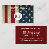 Amerikaanse Vlag Uw Logo Visitekaartjes (Voorkant / Achterkant)