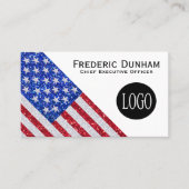 Amerikaanse Vlag Uw Logo Zakelijke Kaarten Visitekaartje (Voorkant)