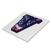 Amerikaanse vlag: V-Tegel voor grote fotokeramisch Tegeltje (Zijkant)