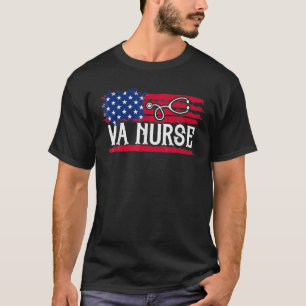 Amerikaanse vlag VA verpleegster patriotic 4e juli T-shirt