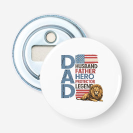 Amerikaanse Vlag Vader Leeuw Patriotisch Button Flesopener