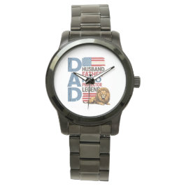Amerikaanse vlag Vader Leeuw Patriotisch Horloge