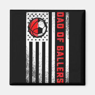 Amerikaanse Vlag Vader Van Ballers Basketbal Voetb Magneet