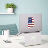 Amerikaanse vlag van Alabama Sticker (Laptop op bureau)