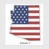 Amerikaanse vlag van Arizona Sticker (Vel)
