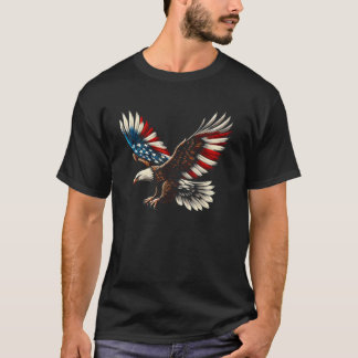 Amerikaanse vlag van Bald Eagle op 4 juli T-shirt