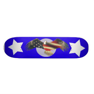 Amerikaanse vlag van Bald Eagle vervaagt Skateboard