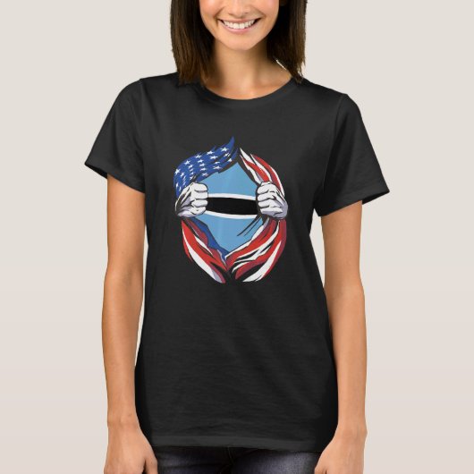 Amerikaanse vlag van Botswana - Groep van Mijn Bot T-shirt (Voorkant)