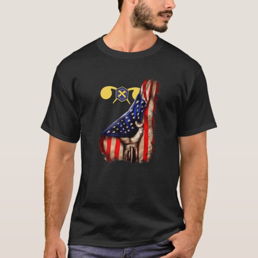 Amerikaanse vlag van de Amerikaanse filiaal van he T-shirt (Voorkant)