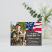 Amerikaanse vlag van de Amerikaanse thuispartij Uitnodiging Briefkaart (Staand voorkant)