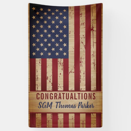 Amerikaanse vlag van de militaire aftredingspartij spandoek (Verticaal)