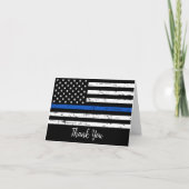 Amerikaanse vlag van de politie Thin Blue Line Bedankkaart (Voorkant)