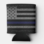 Amerikaanse vlag van de politie Thin Blue Line Blikjeskoeler (Achterkant)