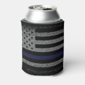 Amerikaanse vlag van de politie Thin Blue Line Blikjeskoeler (Blikje Achterkant)