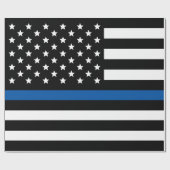 Amerikaanse vlag van de politie Thin Blue Line Cadeaupapier (Vlak)