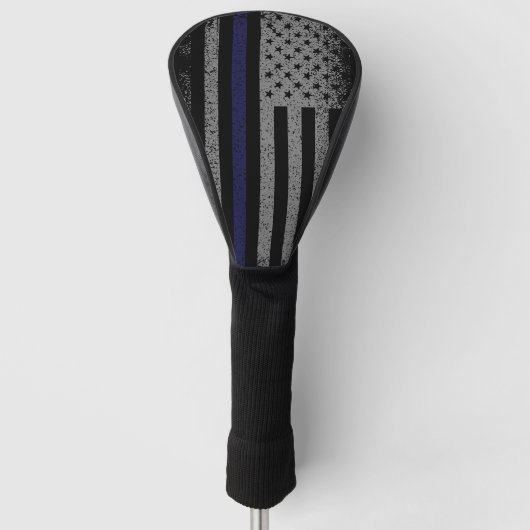 Amerikaanse vlag van de politie Thin Blue Line Golfheadcover (Voorkant)