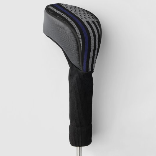 Amerikaanse vlag van de politie Thin Blue Line Golfheadcover (Schuin)