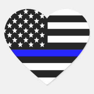 Amerikaanse vlag van de politie Thin Blue Line Hart Sticker