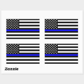 Amerikaanse vlag van de politie Thin Blue Line Rechthoekige Sticker (Vel)