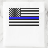 Amerikaanse vlag van de politie Thin Blue Line Rechthoekige Sticker (Tas)