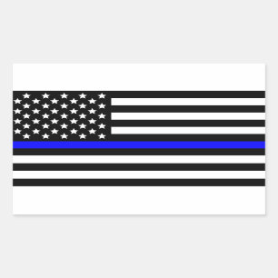 Amerikaanse vlag van de politie Thin Blue Line Rechthoekige Sticker