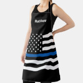 Amerikaanse vlag van de politie Thin Blue Line Schort (Insitu)