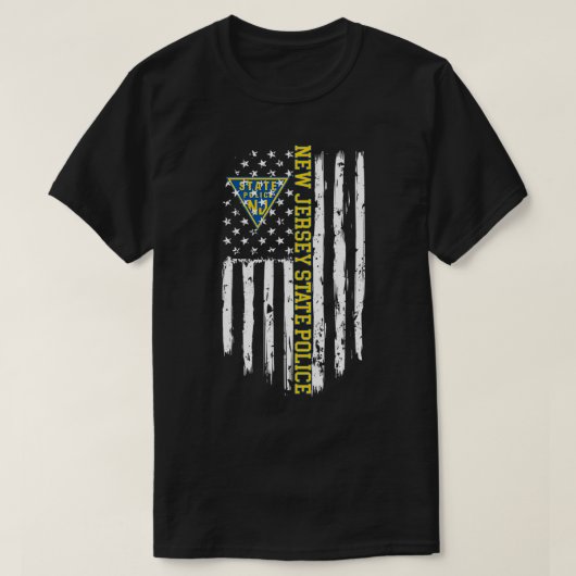 Amerikaanse vlag van de politie van New Jersey T-shirt (Design voorkant)