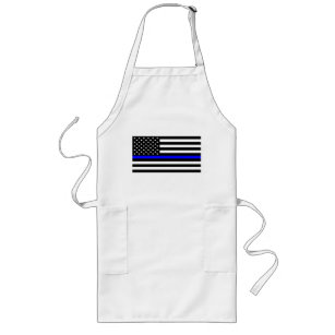 Amerikaanse vlag van de Thin Blue Line Police Amer Lang Schort
