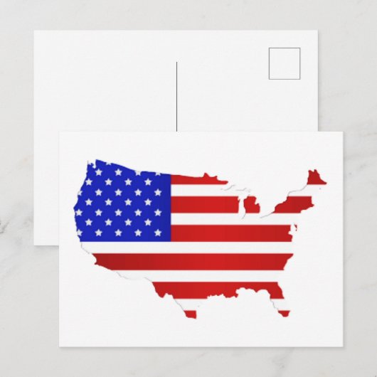 Amerikaanse vlag van de Verenigde Staten van Ameri Briefkaart (Voorkant / Achterkant)