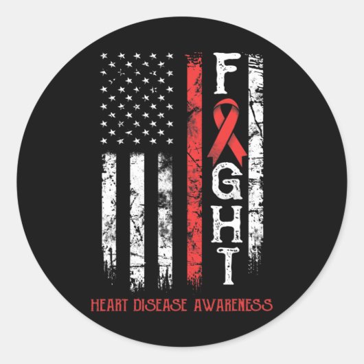 Amerikaanse vlag van Disease Warrior Ronde Sticker (Voorkant)