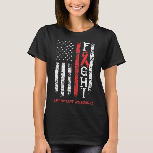 Amerikaanse vlag van Disease Warrior T-shirt (Voorkant)