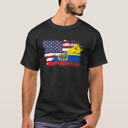 Amerikaanse vlag van Ecuador T-shirt (Voorkant)