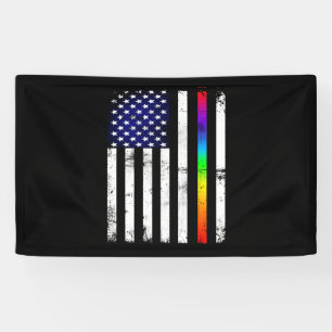 Amerikaanse vlag van Gay Pride Thin Rainbow Spandoek