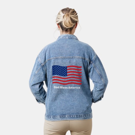 Amerikaanse vlag van God Bless America Denim Jacket (Model)