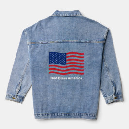 Amerikaanse vlag van God Bless America Denim Jacket