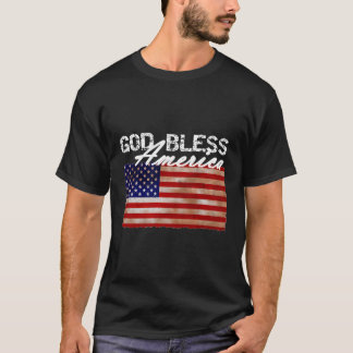 Amerikaanse vlag van God Bless America T-shirt