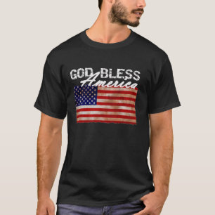 Amerikaanse vlag van God Bless America T-shirt