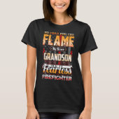 Amerikaanse vlag van Grandson Firefighter T-shirt (Voorkant)